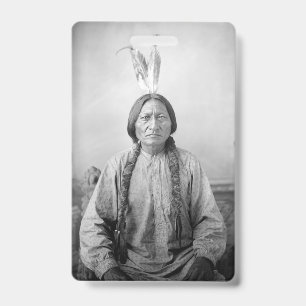 Badge Icône amérindienne : Sitting Bull, chef Lakota