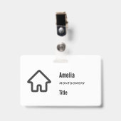 Badge Icône d'architecture de maison de biens immobilier (Avant avec clip)