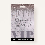 Badge Icy Pink Parties scintillant Drip Mermaid Sweet 16 (Devant)