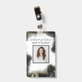 Badge ID Aquarelle Liquide Moderne Noir Et Or (Avant avec clip)