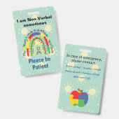 Badge ID autiste non verbal Sensibilisation sur l'autism (Front & Back)