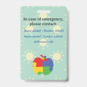 Badge ID autiste non verbal Sensibilisation sur l'autism (Back)