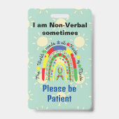 Badge ID autiste non verbal Sensibilisation sur l'autism (Front)