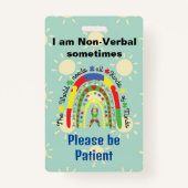 Badge ID autiste non verbal Sensibilisation sur l'autism (Devant)