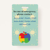 Badge ID autiste non verbal Sensibilisation sur l'autism (Dos)