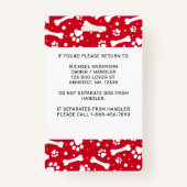 Badge ID chien de service photo Empreintes de pattes rou (Dos)