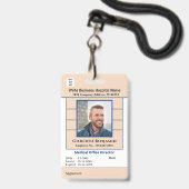 Badge ID Code barre d'identification Employé Personnalis (Face avec cordon)
