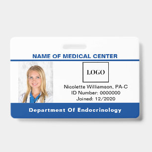 Badge ID code-barres photo du logo de l'employé Médicale