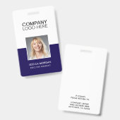 BADGE ID CORPORATE LOGO EMPLOYEE PHOTO DARK BLUE NAVY (Avant & arrière)