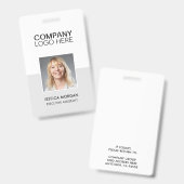 BADGE ID CORPORATE LOGO EMPLOYEE PHOTO SILVER (Front & Back)