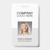 BADGE ID CORPORATE LOGO EMPLOYEE PHOTO SILVER (Front)