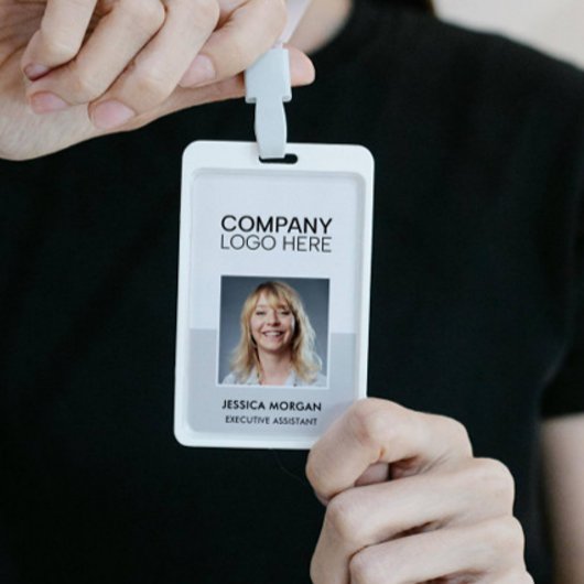 BADGE ID CORPORATE LOGO EMPLOYEE PHOTO SILVER