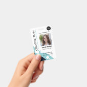 Badge ID Créatif Photo de l'employé Logo Nom bleu clair (Manuel / portable)