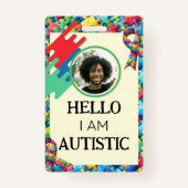 Badge ID d'autisme Insigne d'alerte Médicale pour enfant (Devant)