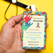 Badge ID d'autisme Insigne d'alerte Médicale pour enfant