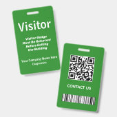 Badge ID de carte de visiteur (Avant & arrière)