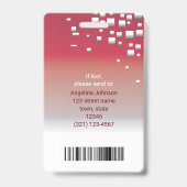 Badge ID de carte d'identité verticale rouge gris pour e (Arrière)