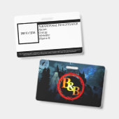 Badge ID de chercheur paranormal personnalisable (Recto et verso)