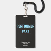 Badge ID de concert d'accès pour artiste interprète pers (Avant avec lanière)