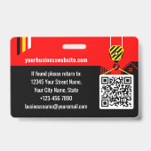 Badge ID de construction personnalisé Travail QR Code Ro (Arrière)
