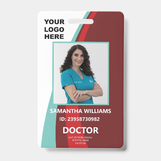 Badge ID de docteur personnalisé Nom de l'employé (Avant)
