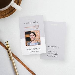 Badge ID de employé de la boulangerie / traiteur Rose Go