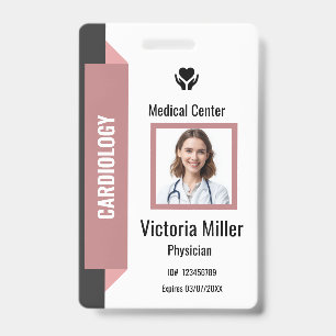 Badge ID de employé d'hôpital personnalisé  Logo et phot