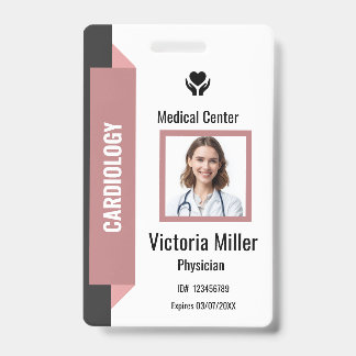 Badge ID de employé d'hôpital personnalisé  Logo et phot