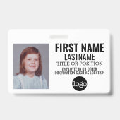 Badge ID de employé personnalisé - Photo, code-barres, l (Avant)