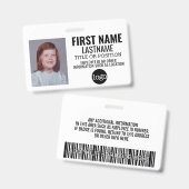 Badge ID de employé personnalisé - Photo, code-barres, l (Avant & arrière)
