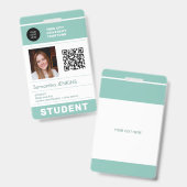 Badge ID de la photo de l'étudiant moderne Code QR école (Recto et verso)