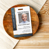 Badge ID de l'agent de signature de notaire Gold Grey pr