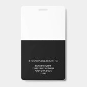 Badge ID de l'employé avec logo noir et photo large (Arrière)