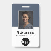 Badge ID de l'employé avec Photo, Code-barres, Logo, Nom (Avant)
