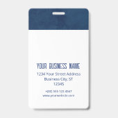 Badge ID de l'employé Bleu Professionnel Votre logo ici (Arrière)
