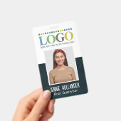 Badge ID de l'employé Dark Professional Votre logo ici (Manuel / portable)