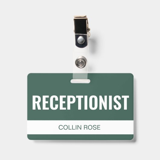Badge ID de l'employé de la réception de l'hôtel personn (Avant avec clip)