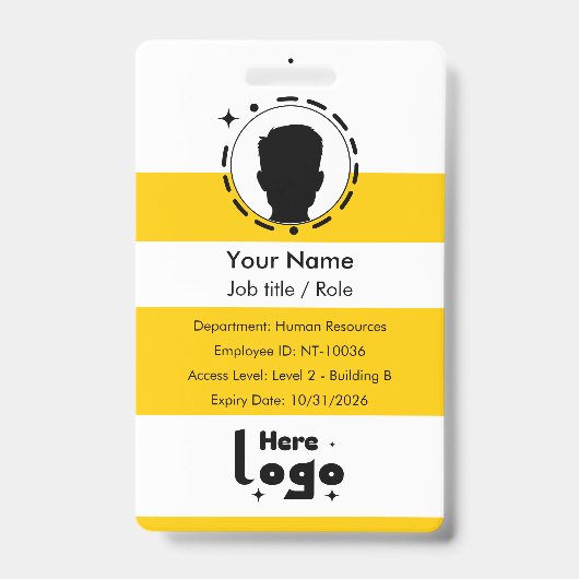 Badge ID de l'employé de l'entreprise - Modèle personnal (Avant)