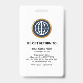 Badge ID de l'employé du Modèle photo des rayures rouges (Back)