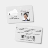 Badge ID de l'employé Gris clair et noir Horizontal (Avant & arrière)
