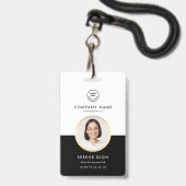 Badge ID de l'employé ID de la société ID photo Gold Cer (Avant avec lanière)