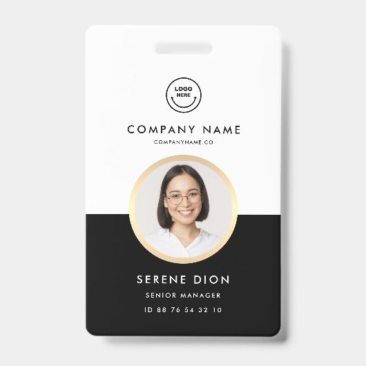Badge ID de l'employé ID de la société ID photo Gold Cer (Avant)