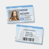 Badge ID de l'employé médical - Photo personnalisable de (Avant & arrière)