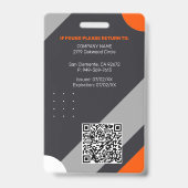 Badge ID de l'employé moderne avec code QR de sécurité d (Arrière)