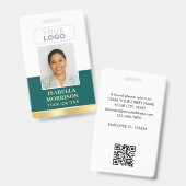 Badge ID de l'employé Nom Logo de l'entreprise Affaires (Avant & arrière)