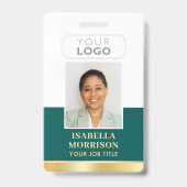 Badge ID de l'employé Nom Logo de l'entreprise Affaires (Avant)