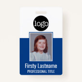 Badge ID de l'employé - Photo, code QR, logo, nom Badg b (Devant)