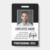 Badge ID de l'employé - Photo, Logo, Titre - Plastique p (Avant)
