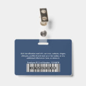 Badge ID de l'employé Société Photo Logo code barre ou Q (Arrière avec clip)