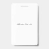 Badge ID de l'enseignant ID de l'école (Dos)